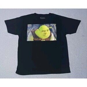 Shrek Graphic Tee Tshirt M Black Sad Ogre Noises Meme Funny Humorous Movie Y2K